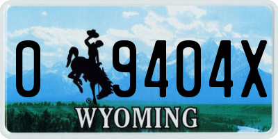 WY license plate 09404X