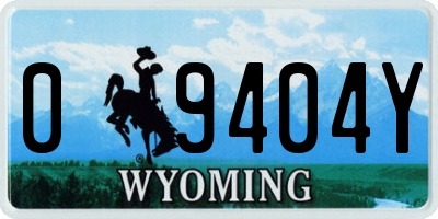 WY license plate 09404Y