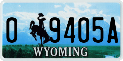 WY license plate 09405A