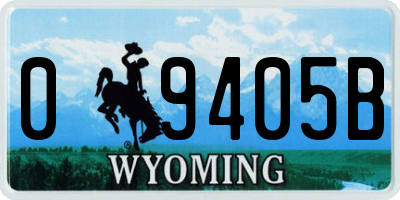 WY license plate 09405B