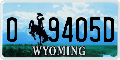 WY license plate 09405D