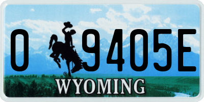 WY license plate 09405E