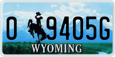 WY license plate 09405G