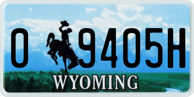 WY license plate 09405H