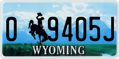 WY license plate 09405J