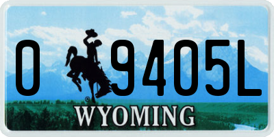 WY license plate 09405L
