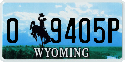 WY license plate 09405P