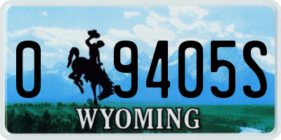WY license plate 09405S