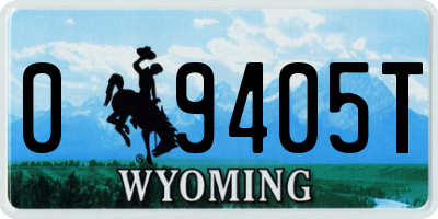 WY license plate 09405T