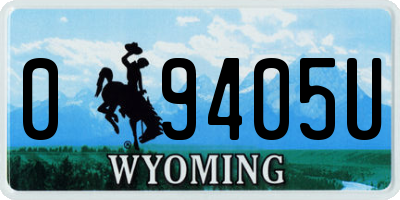 WY license plate 09405U