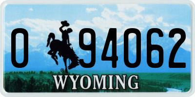 WY license plate 094062