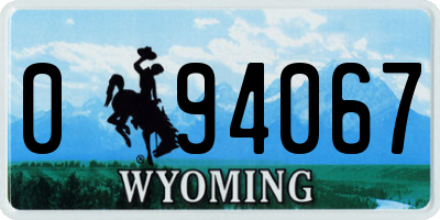 WY license plate 094067