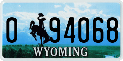 WY license plate 094068
