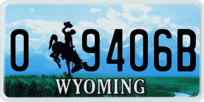 WY license plate 09406B