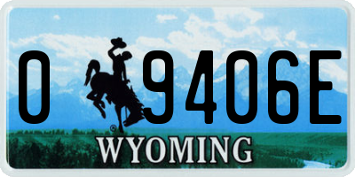 WY license plate 09406E