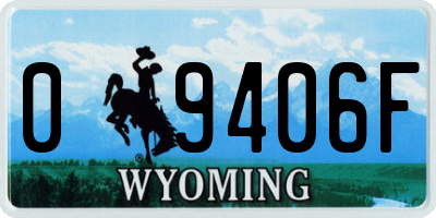 WY license plate 09406F