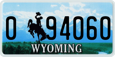 WY license plate 09406O