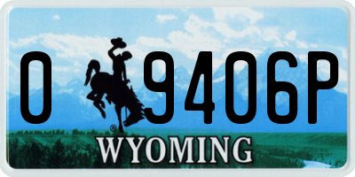 WY license plate 09406P