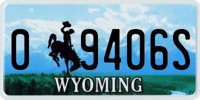WY license plate 09406S
