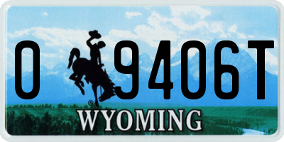 WY license plate 09406T