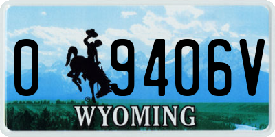 WY license plate 09406V