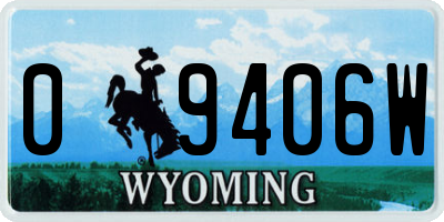 WY license plate 09406W