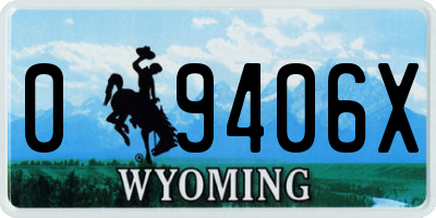 WY license plate 09406X