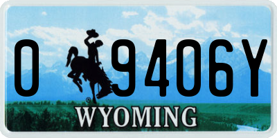 WY license plate 09406Y