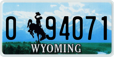 WY license plate 094071