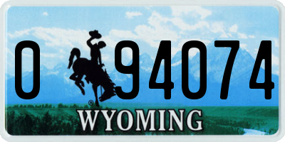 WY license plate 094074