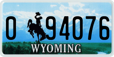 WY license plate 094076