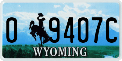 WY license plate 09407C