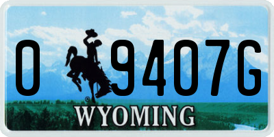 WY license plate 09407G