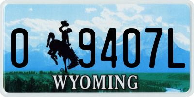 WY license plate 09407L