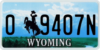 WY license plate 09407N