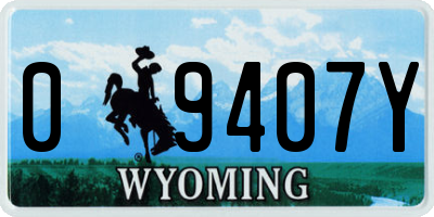 WY license plate 09407Y