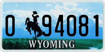 WY license plate 094081