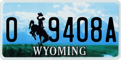 WY license plate 09408A