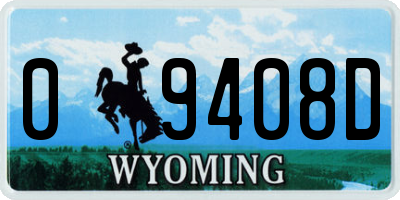 WY license plate 09408D