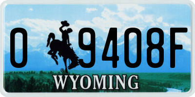 WY license plate 09408F