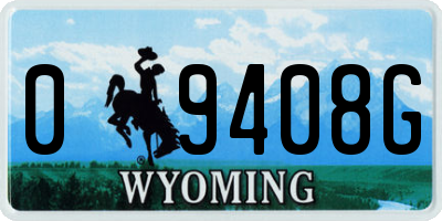WY license plate 09408G