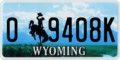 WY license plate 09408K