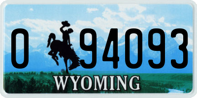 WY license plate 094093