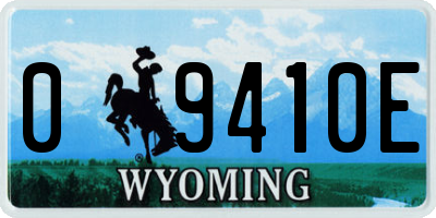WY license plate 09410E