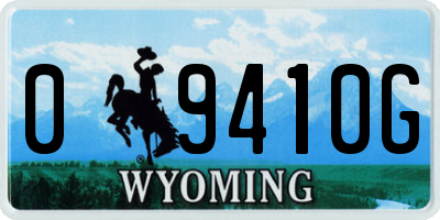 WY license plate 09410G