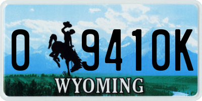 WY license plate 09410K
