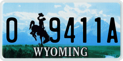 WY license plate 09411A