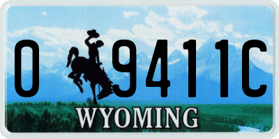 WY license plate 09411C