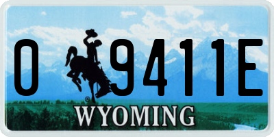 WY license plate 09411E