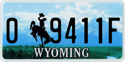 WY license plate 09411F